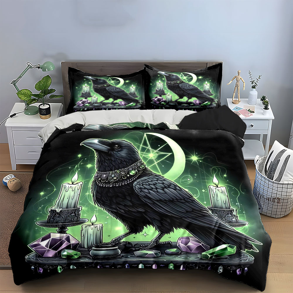 Candle. Queen - Ensemble de literie Raven Gothic Decor